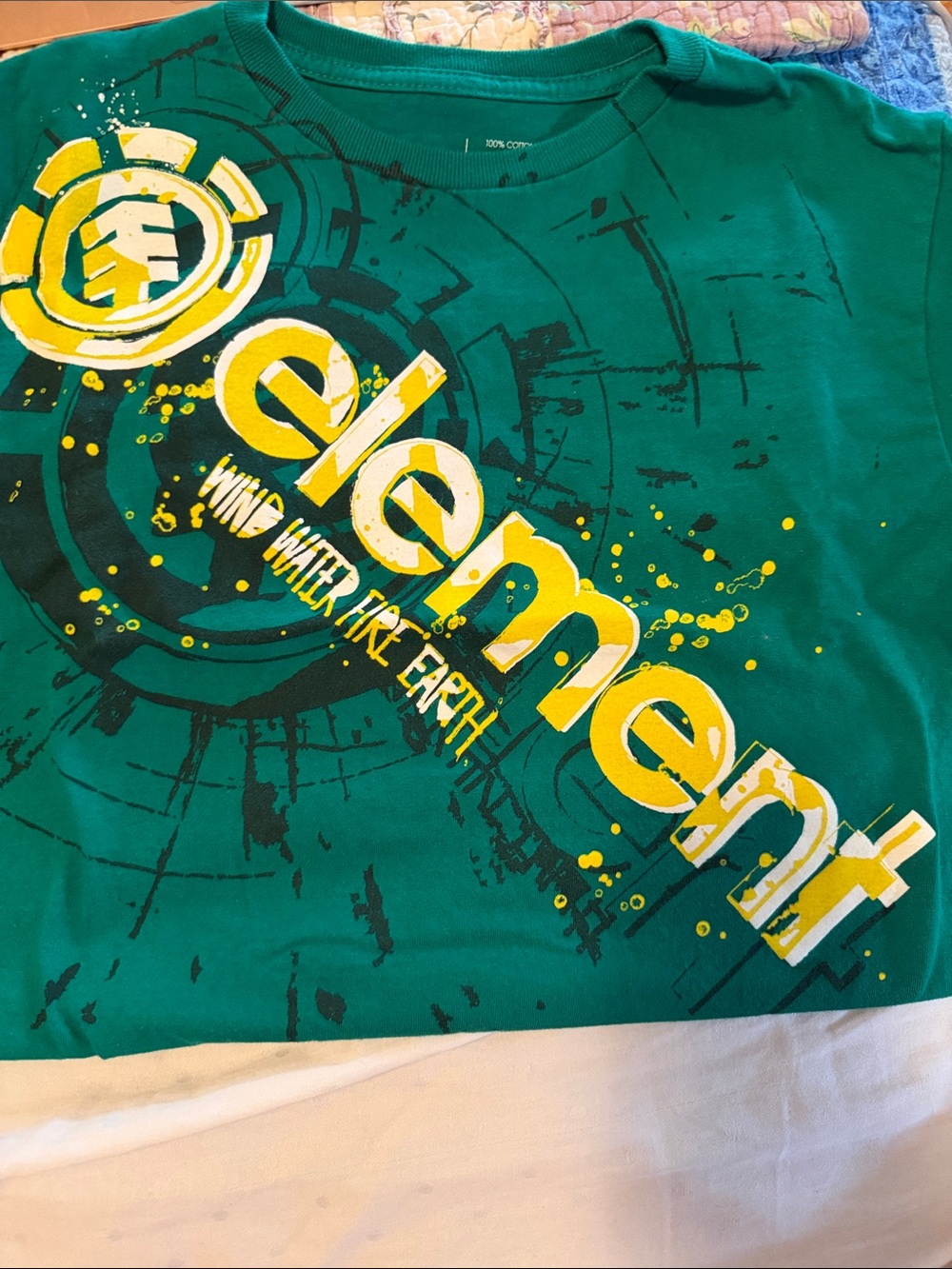 Element Teal Graphic Tee with Yellow Logo